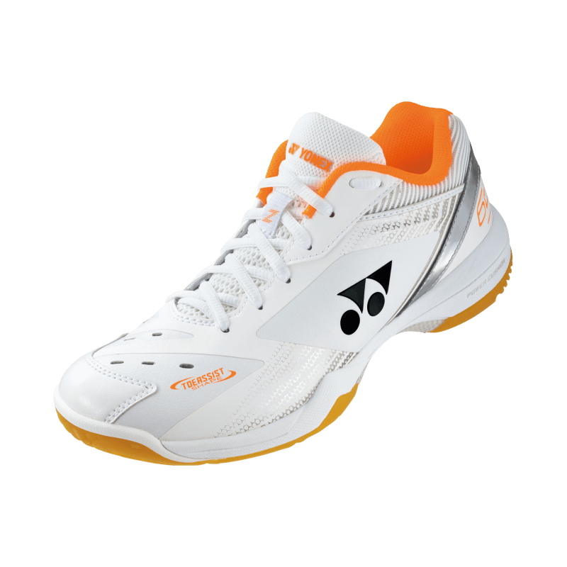 Side View - Yonex Power Cushion 65 Z Wide White/Orange Badminton Shoes