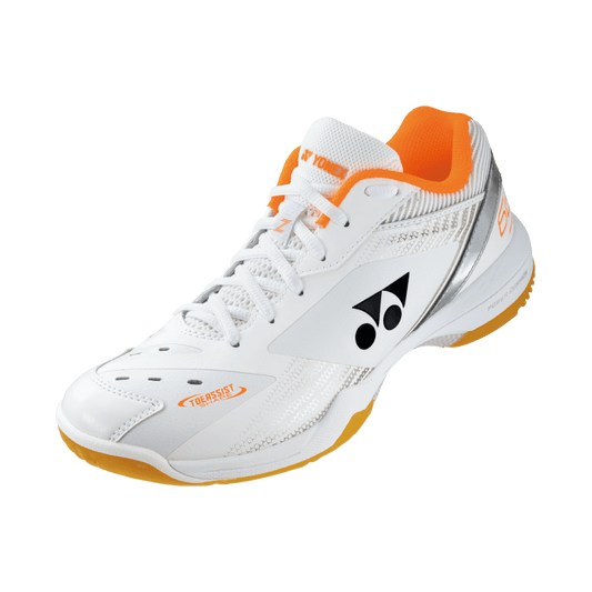 Side View - Yonex Power Cushion 65 Z Wide White/Orange Badminton Shoes