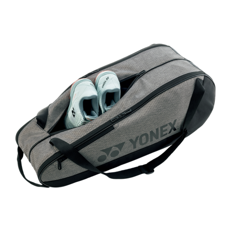 Team Racket Bag 6PC - Gray/Black Showing Shoe Compartment