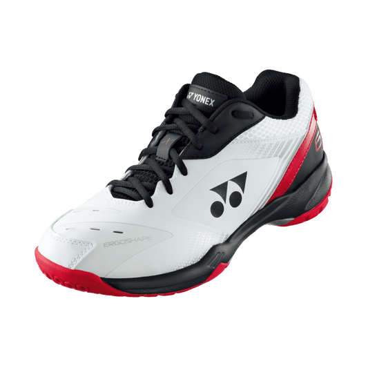 Side View - Yonex Power Cushion 65 X White/Red Badminton Shoes