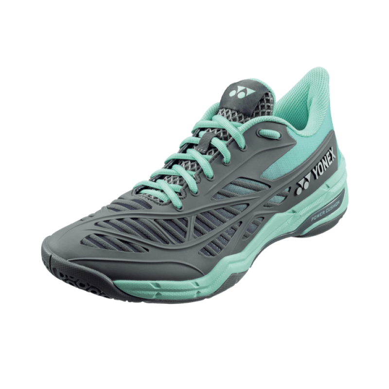 Side View - Yonex Power Cushion Cascade Drive Gray/Pale Green Badminton Shoes
