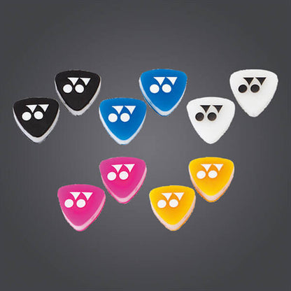 Tennis vibration stoppers in 5 colors: black, blue, clear (white), pink, light orange